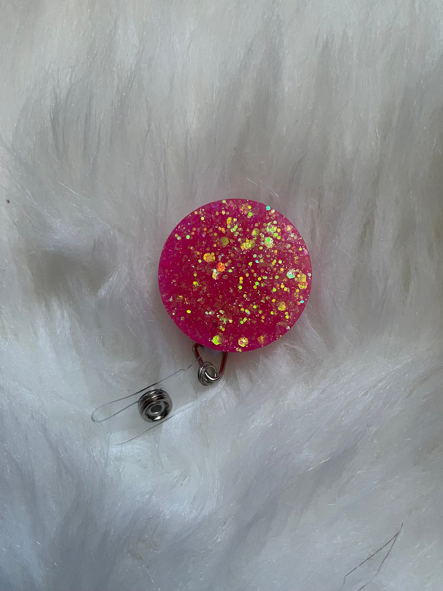 Glitter badge reel Nurse badge reels - Retractable badge reel - RN ID holder - ID clip - badge clip - interchangeable velcro -resin badge