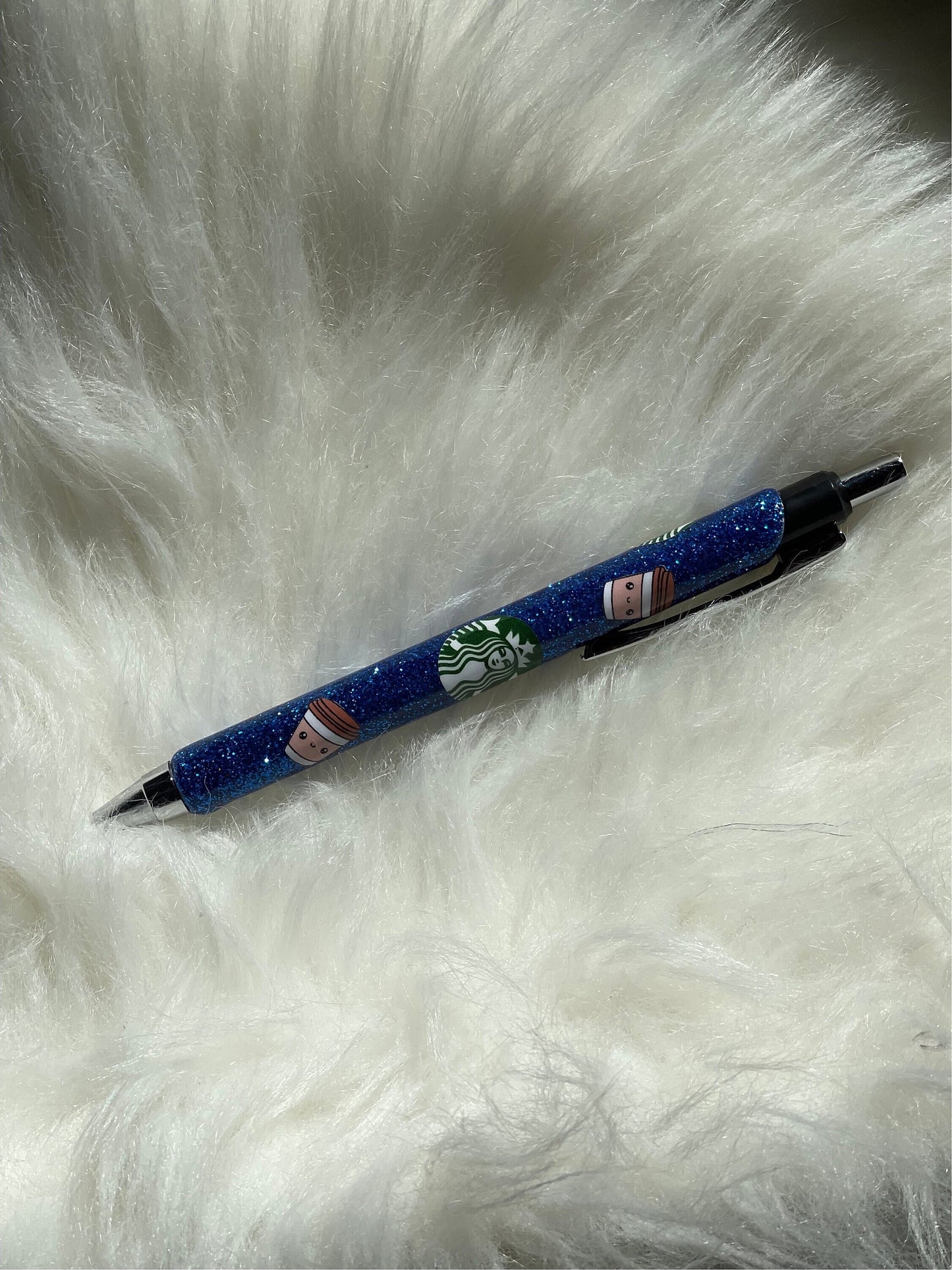 Custom name resin epoxy glitter pens with clip ballpoint pen retractable gift for him her friend co-worker teacher occassion birthday