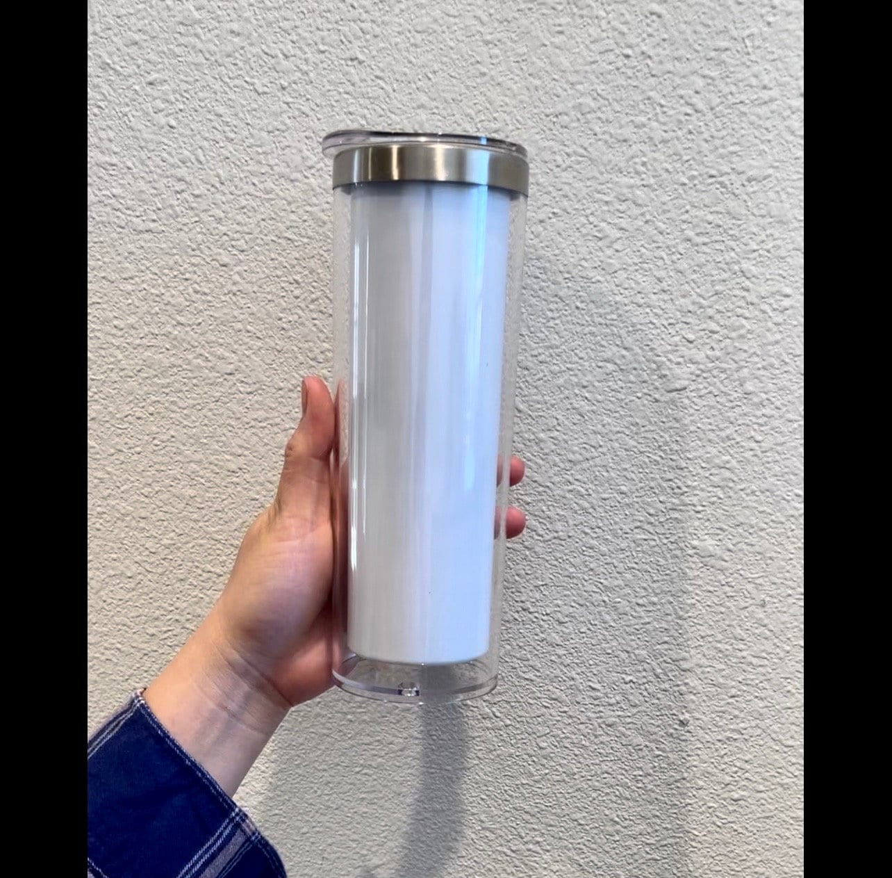 20oz Snowglobe stainless steel Sublimation skinny tumbler blanks